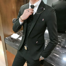 handsome suit mens suit youth Korean trend student dress slim a set of casual business suit wedding coat