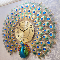 Peacock wall clock living room clock home silent creative hanging watch wall decoration quartz clock restaurant porch art clock quasi