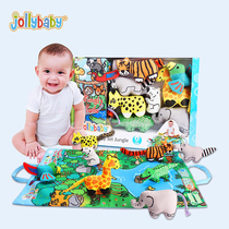 jollybaby newborn baby gripping training baby toy gift box rocking bell Puzzle Early education Booking Book 6-12 months