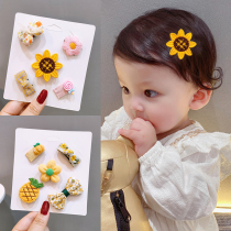 Baby hairpin female baby Korea hair less hair does not hurt hair hair hair clip hair clip girl headdress bow