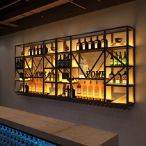 Qing bar bar bar industrial style wall-mounted red wine rack wine cabinet Restaurant wine creative light luxury wall-mounted display rack