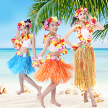 Hawaiian hula dance costume Adult children parent-child performance Environmental kindergarten performance props seaweed dance skirt