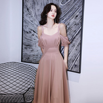 Evening dress skirt womens banquet temperament noble and elegant light luxury niche high-end wedding womens dress summer