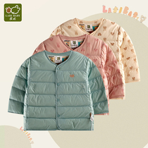 Rabbi childrens clothing Baby autumn and winter warm light declaration down white duck down liner full open top