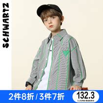 Schwartz Dress Children Striped Shirt 2022 CUHK Scout Boy loose Boy Leisure Long sleeves Jacket Jacket Tide