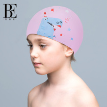 Van der Ann childrens swimming cap waterproof silicone boy girl long hair sunscreen ear training swimming cap does not take the head