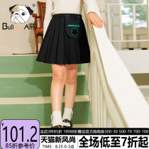  Girls all-match pleated skirt 2021 autumn new Western style fun flower childrens skirt medium and large childrens black skirt