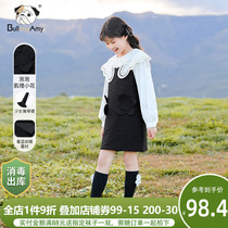 Girl Braces Dress 2022 Spring Dress New Trendy Ocean Gas Children Black Carvings Princess Dresses CUHK Children