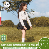 Greek Mouth Dog Girl Girl Long Sleeve Jk Shirt 2022 Spring Dress New Foreign Air Boy Dress CUHK Childrens Shirt Spring Autumn Blouse