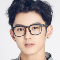 Anti-blue glasses mens big face retro glasses frame finished men with myopia color change mirror wood grain tide men myopia glasses