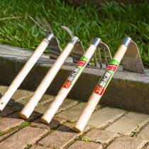 Taiwan Sheng Daye wooden handle small hoe Agricultural weeding rake Agricultural tools dual-use pickaxe planting vegetables to catch the sea Gardening tools hoe