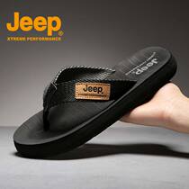 JEEP mens Flip-flops 2021 summer New Tide non-slip outdoor wear cool drag clip foot slippers clip toe sandals