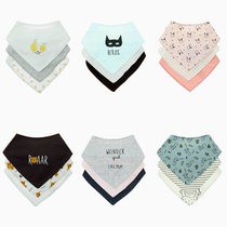 Foreign Trade Outlet French Baby Baby Positive Pure Cotton Triangular Towel Scarves Around Mouth Spat Towel Three Groups