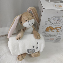 Original Single Small Rabbit Blanket Suit Newborn Gift Box Rabbit Appeasement Doll Soft Short Plush Coral Suede Blanket Suit