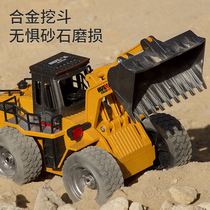 Huina large engineering vehicle remote control alloy forklift childrens bulldozer electric loader toy boy excavator