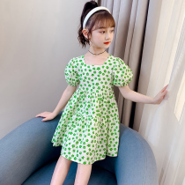  Girls  skirts 2021 summer new Korean childrens western style small fresh thin princess skirt medium and large childrens dresses