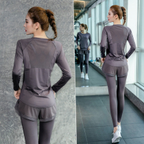 Yoga clothing autumn professional high-end fashion loose quick-drying long-sleeved outdoor running clothes gym sports suit women