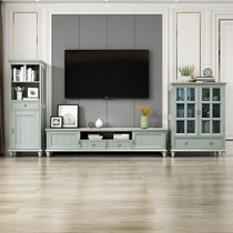 American light luxury solid wood TV cabinet coffee table combination modern simple single double door solid wood wine cabinet storage cabinet storage cabinet