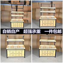 Fruit shelf supermarket fruit and vegetable rack fruit shop display rack fruit shelf vegetable shelf steel wood frame multi-layer wooden