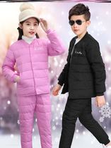 School uniform artifact Cotton coat liner Junior high school students Middle school students wear small quilted jacket down cotton pants Boys and girls primary school students