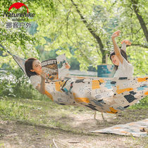 Naturehike mobile printed parent-child single double hammock outdoor widening anti-turning light swing leisure camping