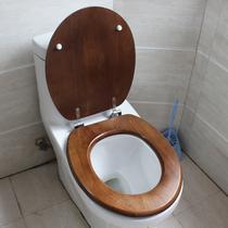 Solid wooden bucket cover slow down silent thickened universal toilet cover seat ring U-type V-type universal one-button quick release