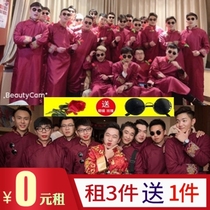 Out of the lease 2021 Winter Chinese best man suit Xiuhe service brother group marriage Chinese style Tang suit big coat Mandarin coat