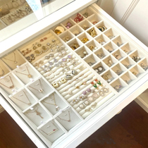Drawer jewelry storage box custom dresser cloakroom necklace ring flannel guide table ear stud tray exquisite points