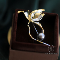 Flower Broccoli Flowers Broccoli Plum Blossom Natural Pearl Woman Fashion Chest Flowers Biking Needle High-end Temperament Original Gift