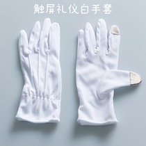 Touch screen etiquette White Gloves sales driving point plastic three-bar non-slip driving sunscreen etiquette driver breathable gloves thin