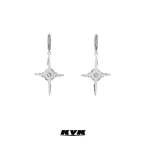 KVK cross earrings advanced sense diamond studs light luxury niche design sense simple earrings earrings female tide dy
