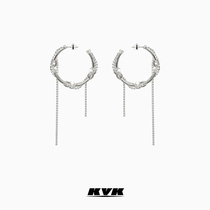 KVK earrings simple personality versatile hanging thread flowing earrings 2021 new niche design earring jewelry