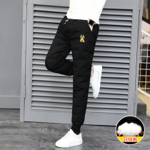 Winter down pants male teenagers warm pants boys thick cotton pants junior high school students trousers casual sweatpants
