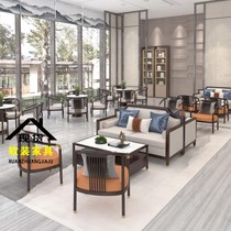Sales Office Department Talks Sofa Tea Table Table And Chairs Combine Modern Hotel Beauty Salon House Reception Leisure Area Cassette
