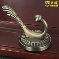 Chinese classical green bronze phoenix tail hanging hook European antique coat hook Single hook hook Wall hanging shoe cabinet hook