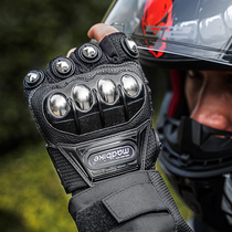Motorcycle gloves mens locomotives all-finger riding riders racing anti-drop equipment touch screen wear-resistant summer