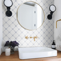 Six-Bay Nordic Blue Line tile toilet balcony parquet tile wall tile garden terrace non-slip floor tiles