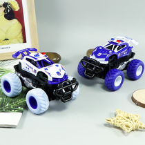 Back Force Little Car Toy Boy Inertia Car Class Big Wheel Monster Cop Car Baby Bus Rescue Truck Four-wheel Drive