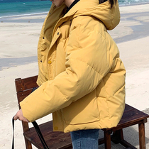 Short down jacket women 2021 Winter new Korean version of loose fashion white duck down hooded small man thick coat