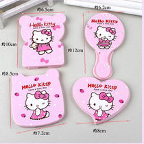 KT Cute Cartoon Comb Mirror Students Set Han Edition Portable Mini Mirror Comb Two Pieces