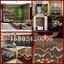 Partition background decorative grille rose gold screen rockery carving black titanium gold Chinese style simple hollow Gable metal