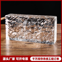 Double-sided ice-grain crystal brick glass brick partition wall screen bathroom solid ultra-white and transparent square brick hot melt
