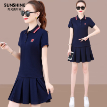 Golf outfit womens sports suit summer turnover short sleeve T-shirt golf clothes women dress short dress pants two sets