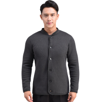 Autumn and Winter middle-aged and elderly people coat Male Plus velvet jacket plus fertilizer liner warm clothing dad jacket thick close Cotton