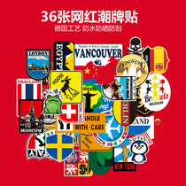 Personality stickers Tide brand luggage stickers Suitcase Stickers Trolley boxes Laptop Guitar Trend personality box stickers Waterproof luggage stickers Password box Table wall decoration stickers