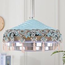 Invisible ceiling fan lampshade Nordic dust cover with fan round household lamp fan cover chandelier electric fan cover