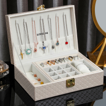 Jewelry box High-grade necklace ring earrings Wedding large capacity hand jewelry net red with lock to pack the storage box gift