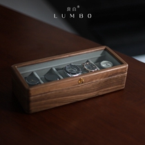 LUMBO good white Time watch box original solid wood mechanical watch storage box display box watch box glass cover