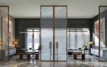 Art glass partition Frosted carved tempered carved glass screen Custom home entrance Living room light luxury