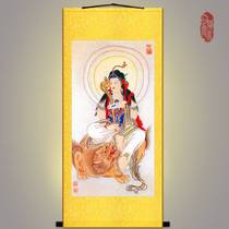 Dizhi Manjusri Bodhisattva Buddha portrait Buddha Temple hanging painting Chinese retro scroll painting custom-made